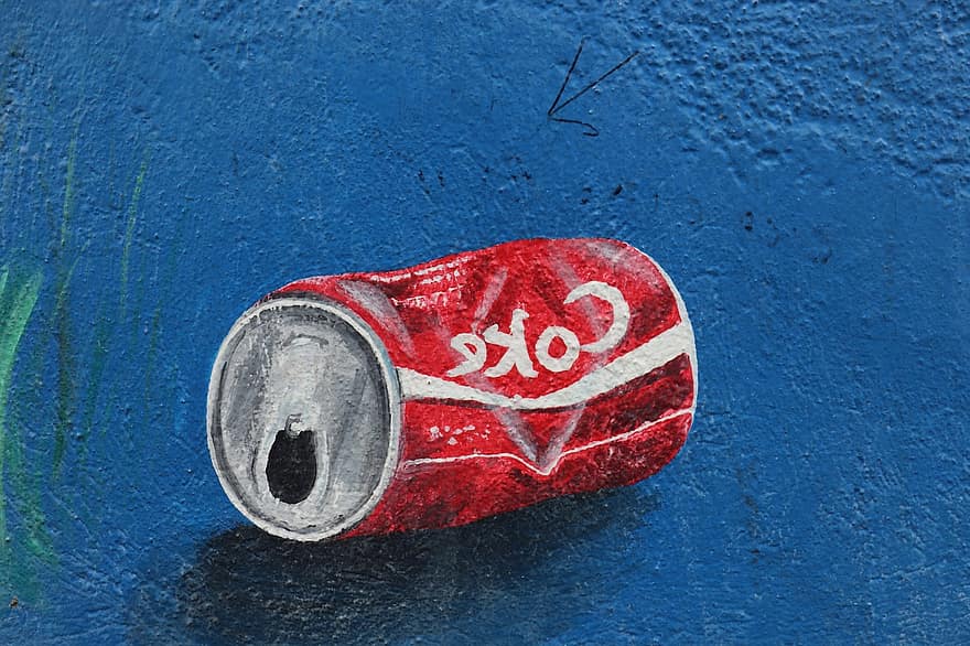 scatola, Coca Cola, coca, est, lato, galleria, Berlino, muro di Berlino, graffiti, arte, parete