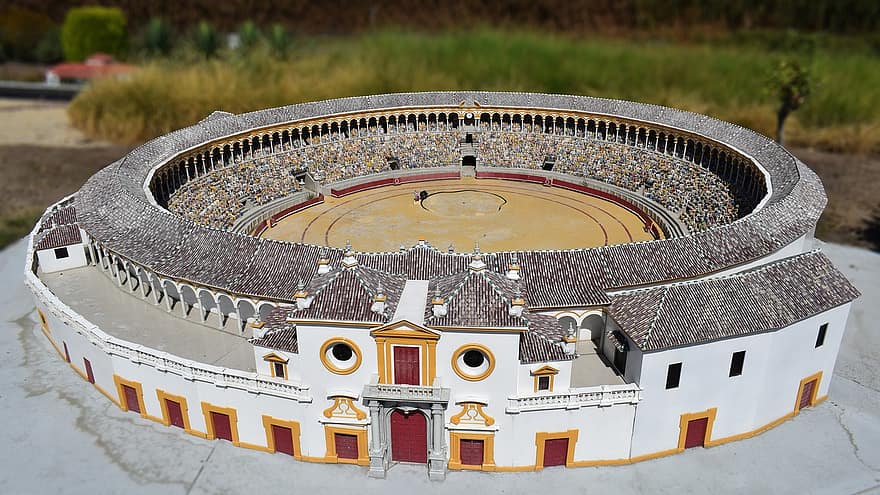 plaza de toros, Las Ventas, Bull Arena, miniatyrmodell, mini europe