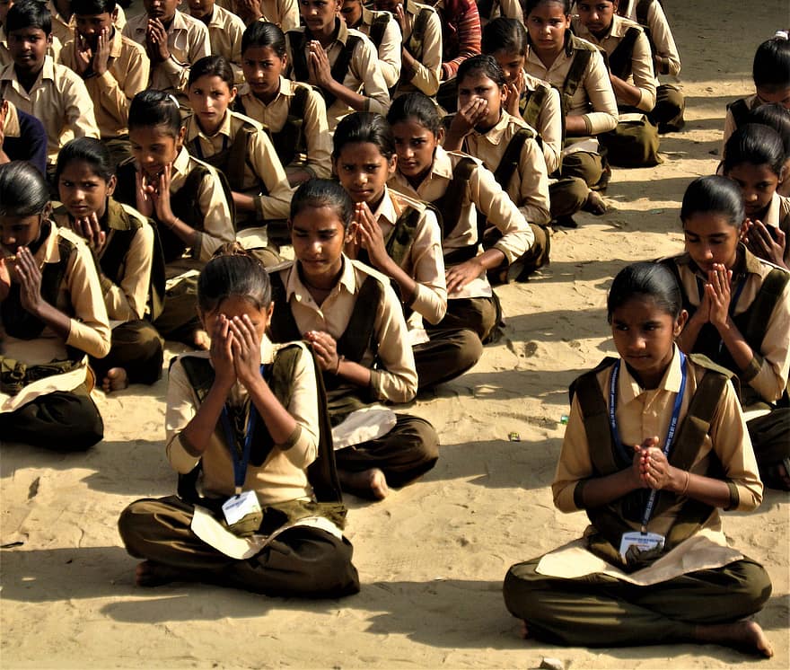 Indija, skolā, bērniem, izglītību, mācīšanās