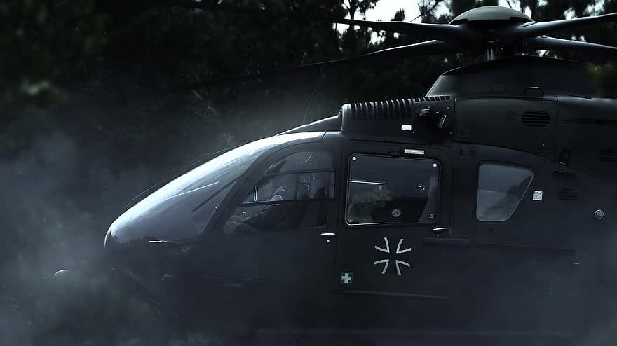 helicóptero, aviação do exército, Bundeswehr, cockpit, aeronave, resgate aéreo, transporte, rotores, força do ar, exército, marinha