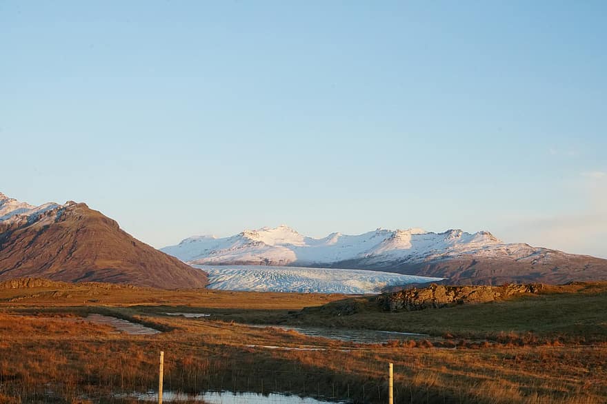 IJsland, bergen, natuur, sneeuw, winter, veld-, landschap