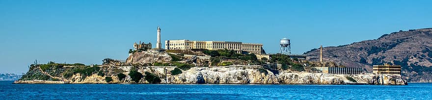 Prison, Penitentiary, Building, Sea, Ocean, Alcatraz, San Francisco, California