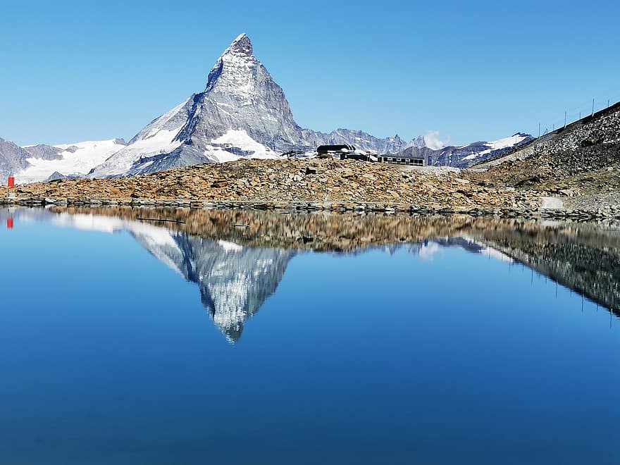 montanha, lago, natureza, viagem, exploração, ao ar livre, zermatt, matterhorn, cervina