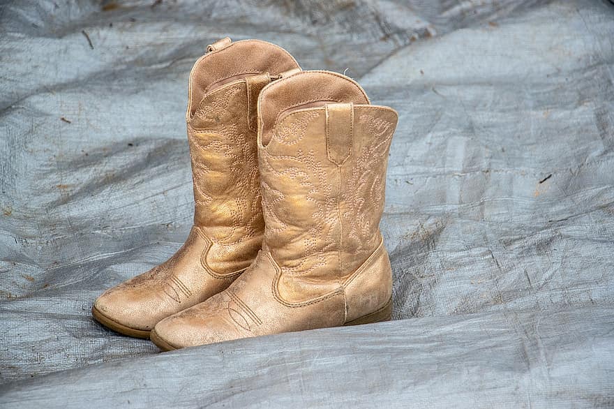 støvler, cowgirl støvler, rodeo, læder