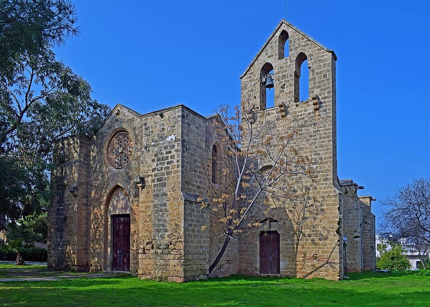 教会、建築、旅行、観光、キプロス、ファマグスタ、中世の、歴史的な、ガジマグサ、記念碑、キリスト教