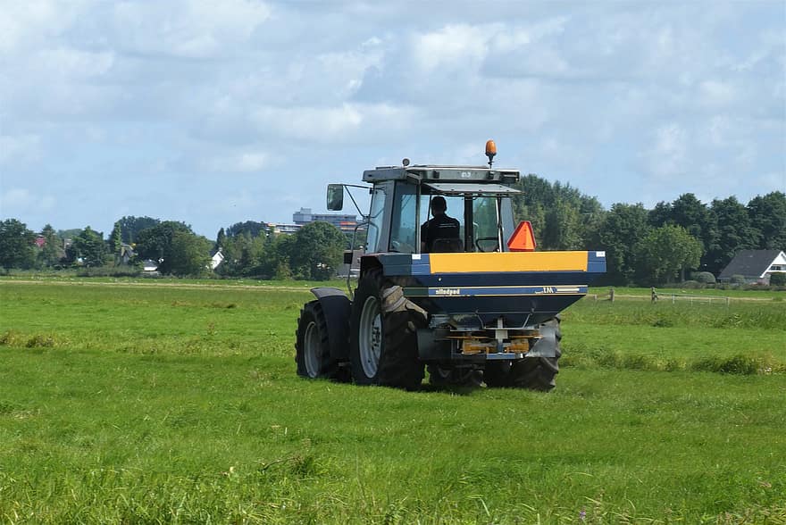 traktor, pertanian, bidang, pemandangan