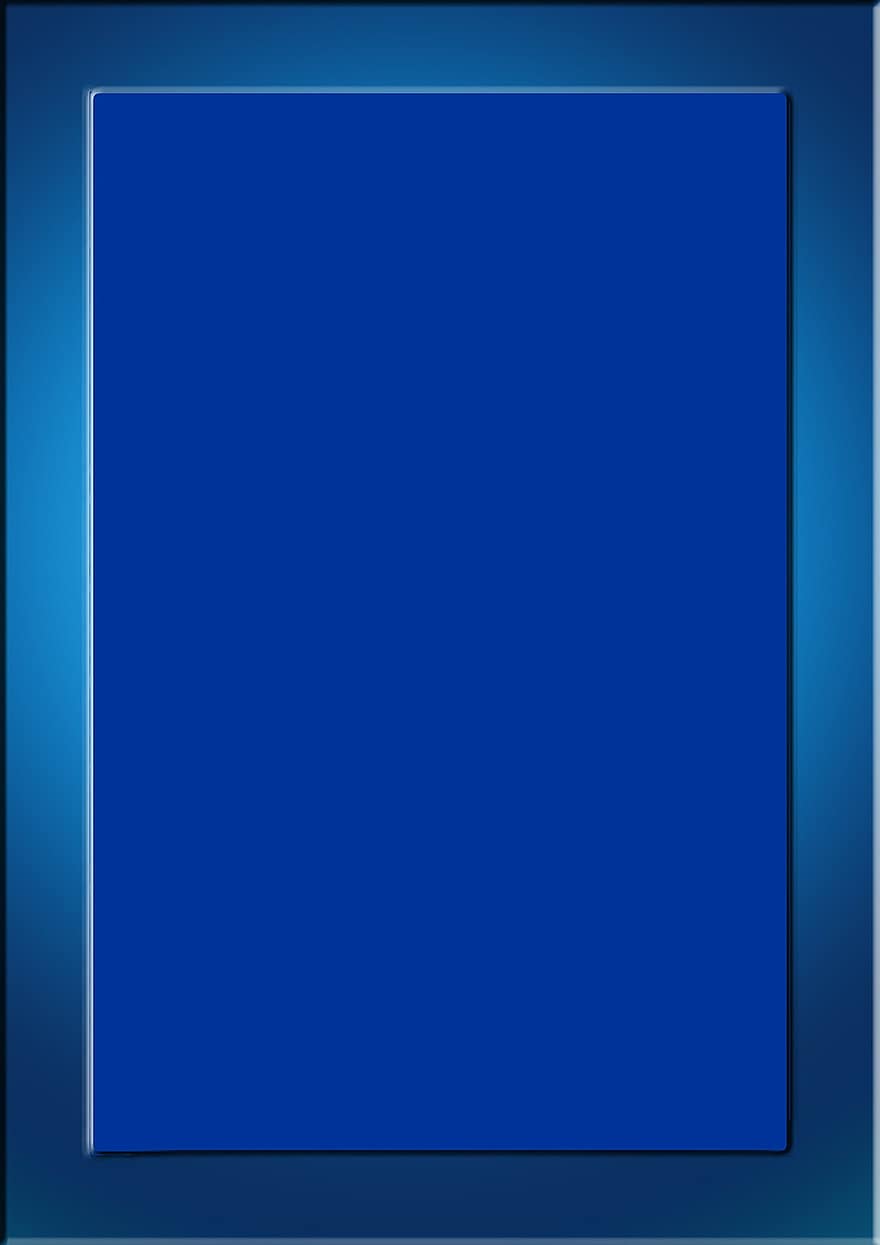 cuadro, marco, azul