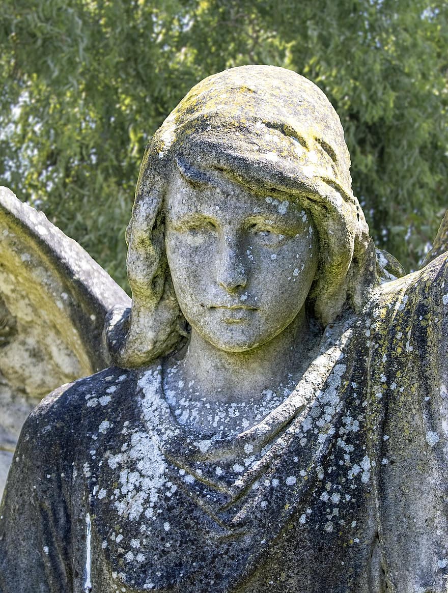 àngel, estàtua, memorial, marbre
