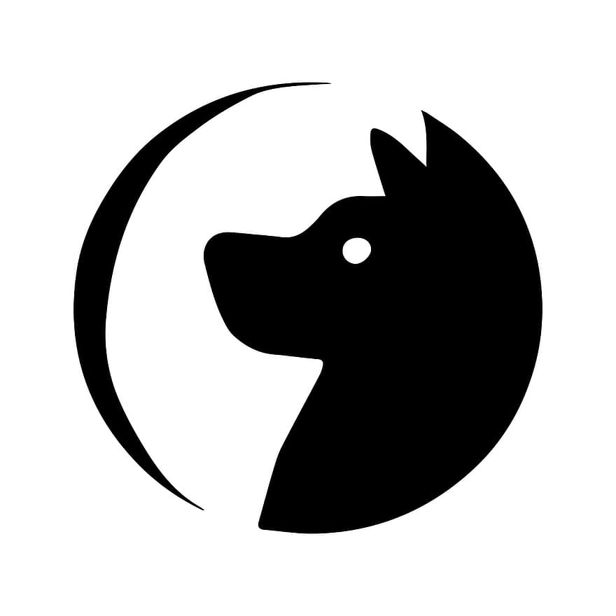 mặt trăng, vật nuôi, chó, Logo, Sao Hoả, đơn giản