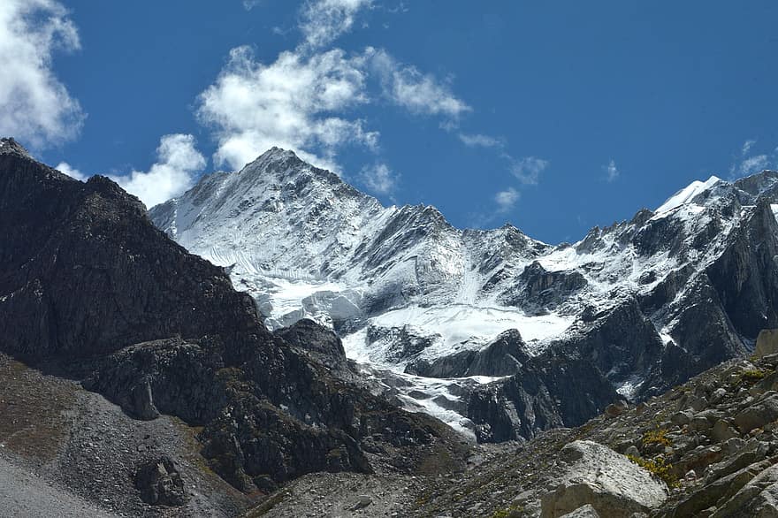 natura, montagna, viaggio, esplorazione, all'aperto, picco, vertice, cielo, nuvole, Uttarakhand, avventura