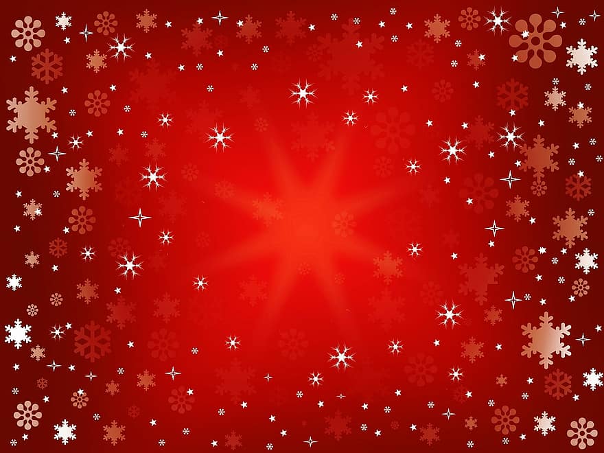 Background, Abstract, Red, Stars, Holiday, Christmas, Jolly, Merry, Season, Winter, Pretty