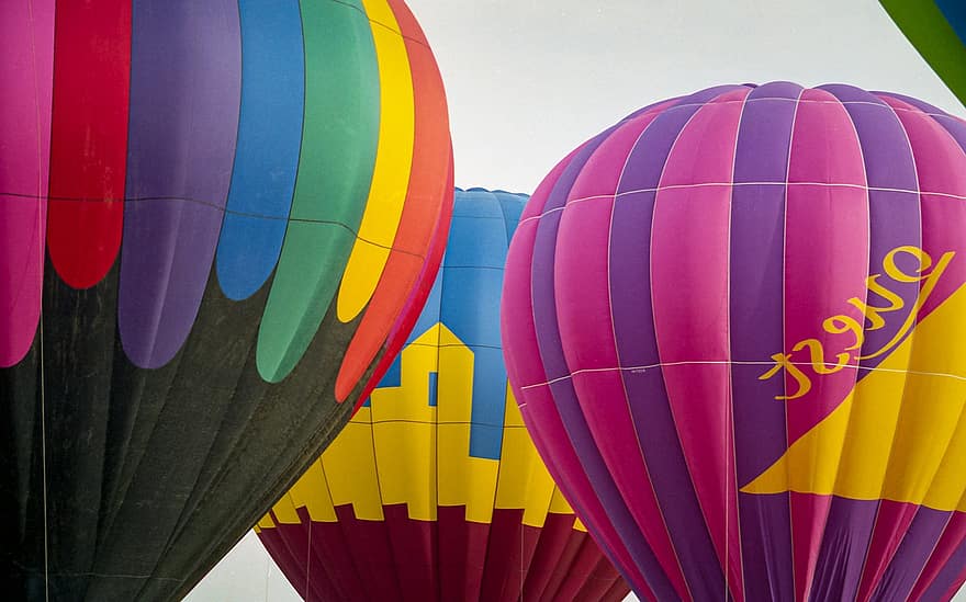luftballong, äventyr, dom, resa, multi färgad, flygande, transport, färger, luftfordon, sport, bakgrunder