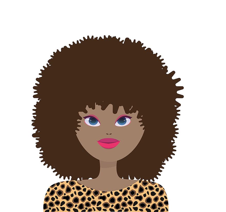 Kadın, Afro, Afrika, yüz, avatar, güzel, kadın, saç, kız, KADIN, yetişkin