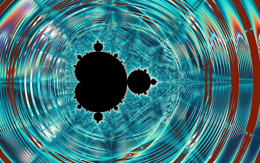 fractal, abstrato, fundo, Mandelbrot, agua, esguicho, ondulações, oceano, azul, ciano, arte fractal