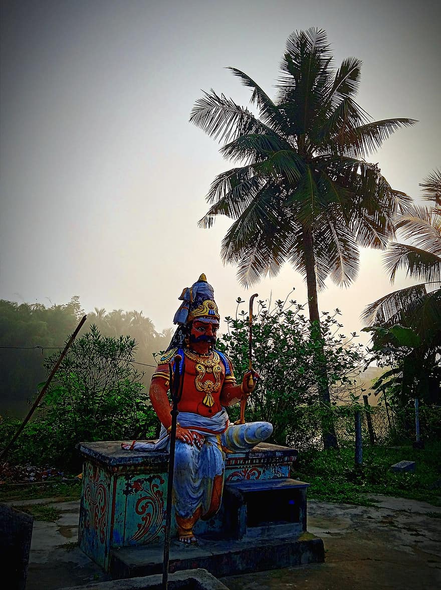 Aiyanar Swami, deus da aldeia, escultura, Ayyanar, Deus, divindade, religião, estátua, aldeia, culturas, homens
