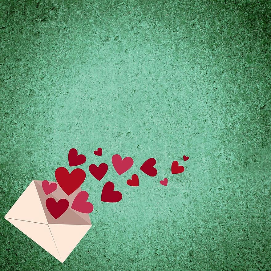 baggrund, breve, hjerte, lykønskningskort, kærlighed, valentinsdag