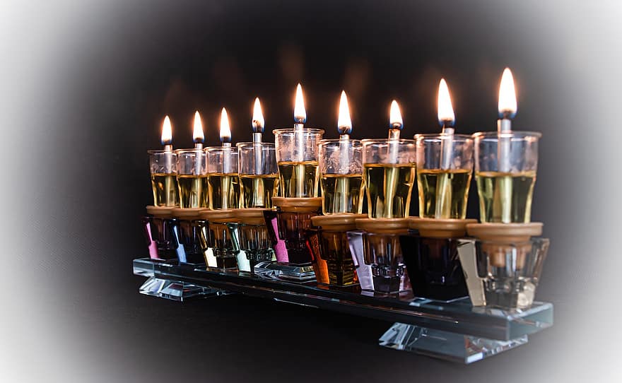 Hanukkah, flamme, jødisk, lys, brænde, forbrænding, glød, ild, Tel Aviv, Olieforbrænding, brændende stearinlys