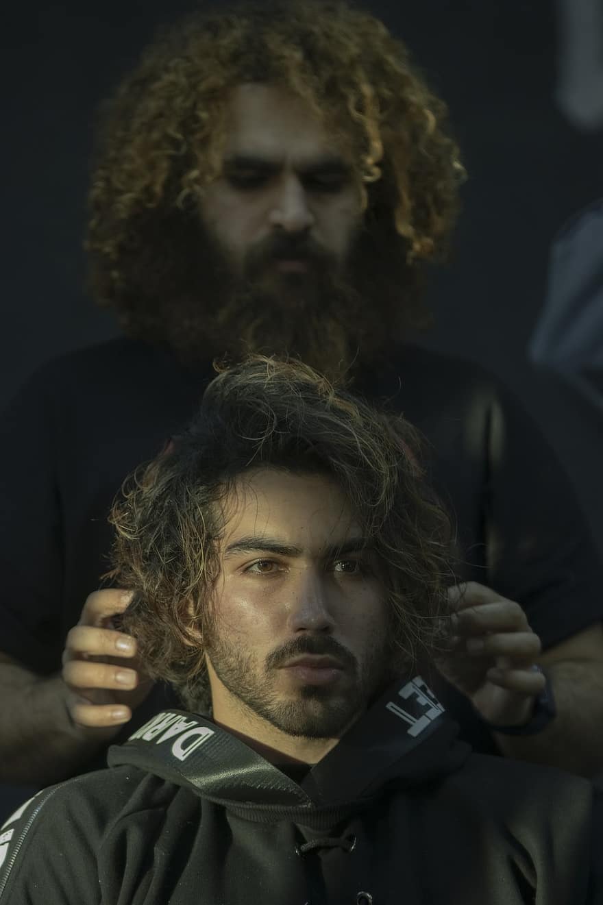 ostrzyżenie, fryzjer, Iran, Miasto Mashhad, salon fryzjerski, stylista, styl życia, irański, tryb, mężczyźni, broda