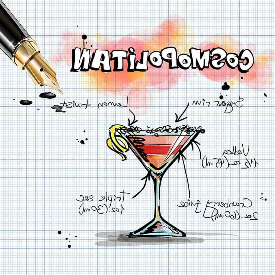 Cosmopolita, cocktail, bere, alcool, ricetta, festa, alcolizzato