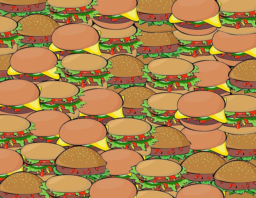hamburger, vlees, belegd broodje, brood, junk food, Fast food, Hamburger, maaltijd, bun, lunch, diner