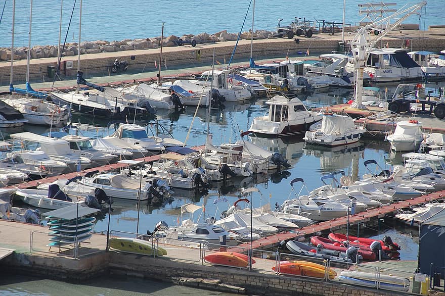 Port, Boats, Sea, Yachts, Canoes, Dock, nautical vessel, water, yacht, commercial dock, transportation