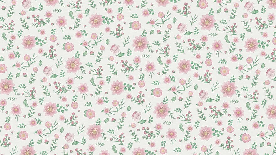 Flowers, Leaves, Background, Pattern, Floral, Template, Branches, Wallpaper, Seamless, Decorative, Backdrop