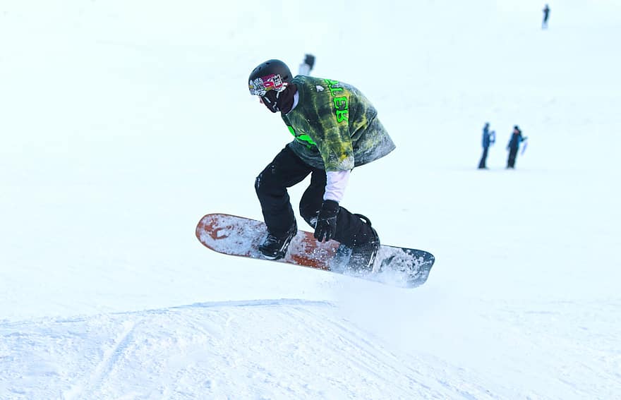 snowboard, Mann, snowboarder, snøsport, handling, vinter, Vintersport, snø, snowy