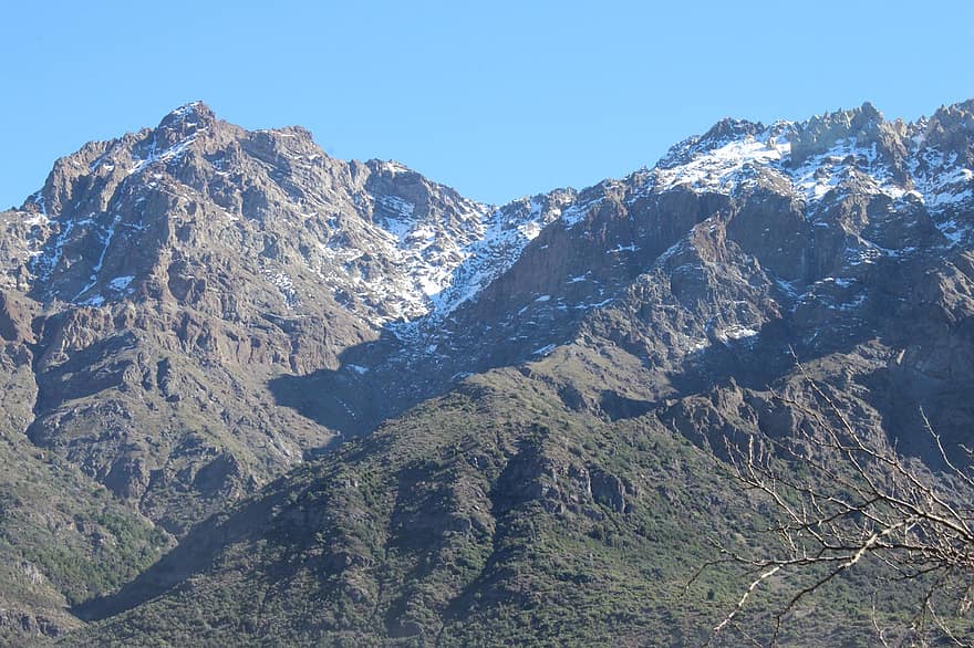 pasmo górskie, Chile, śnieg, słoneczny