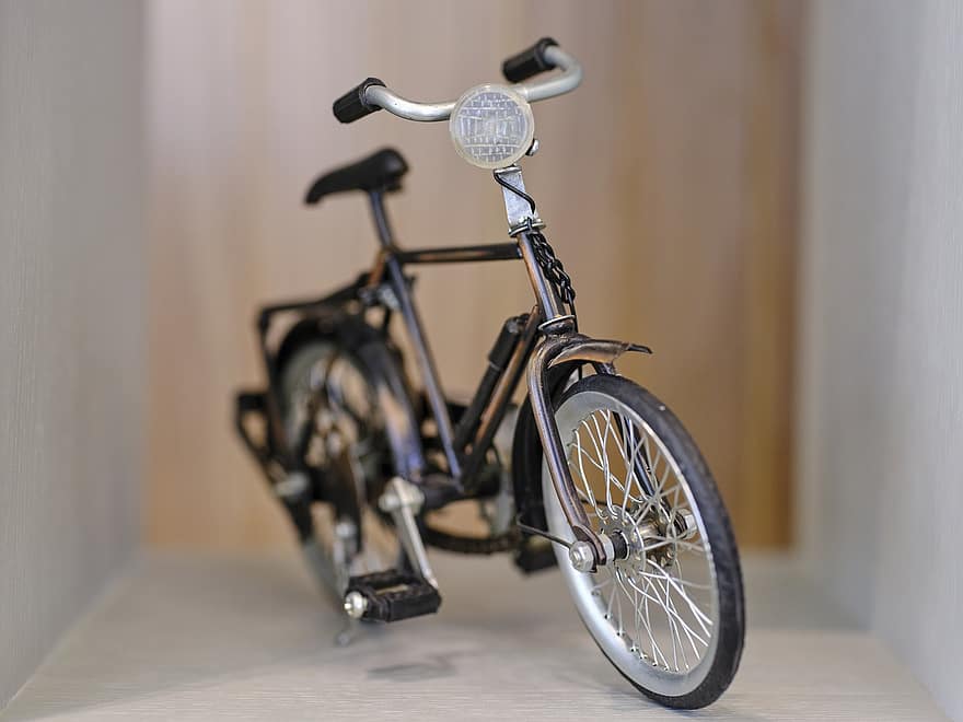 велосипед, іграшка, модель, транспортного засобу, спорт, мініатюрні, декор, прикраса, закрити, макрос, дизайн