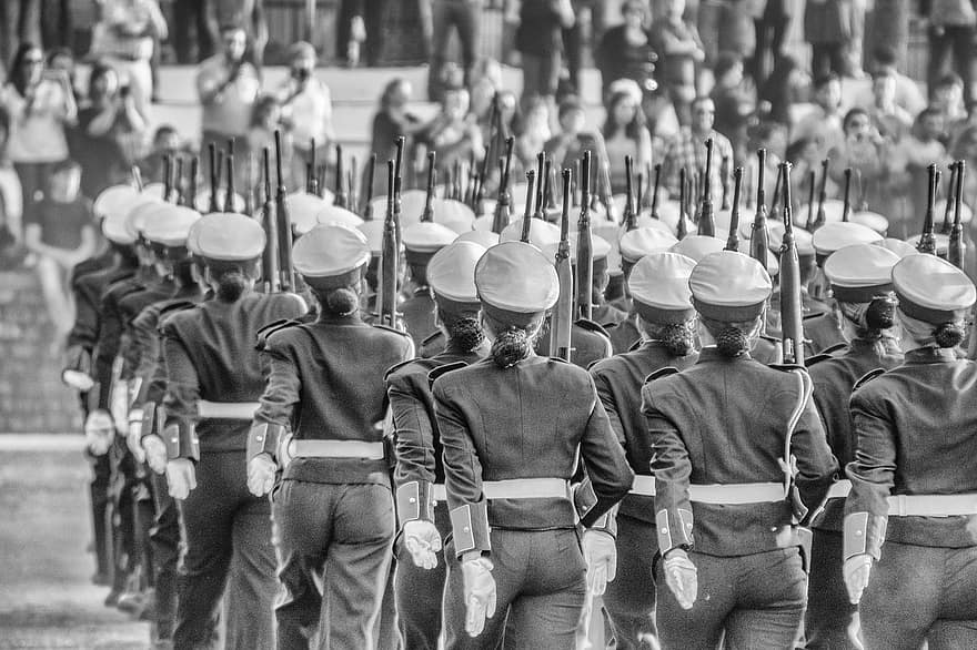 Military, Military Parade, Military Formation, Marching, army, armed forces, uniform, war, parade, rifle, weapon