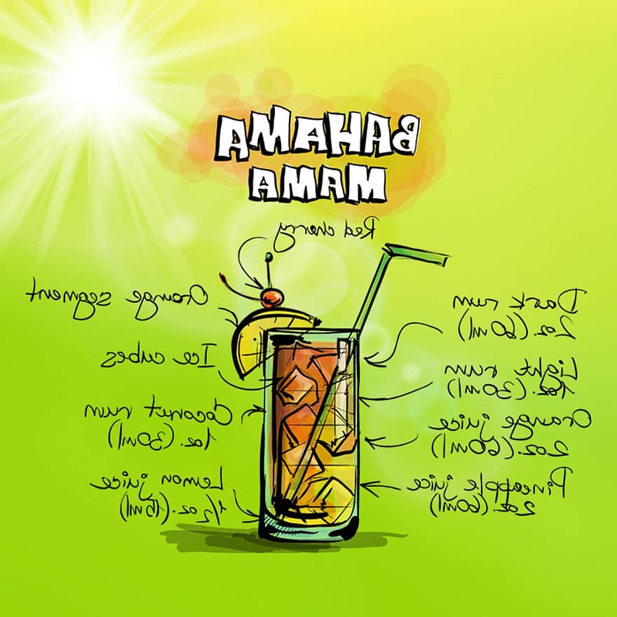 bahama mama, cocktail, drinken, alcohol, recept, feest, alcoholisch, zomer, zomerkleuren, vieren, verfrissing