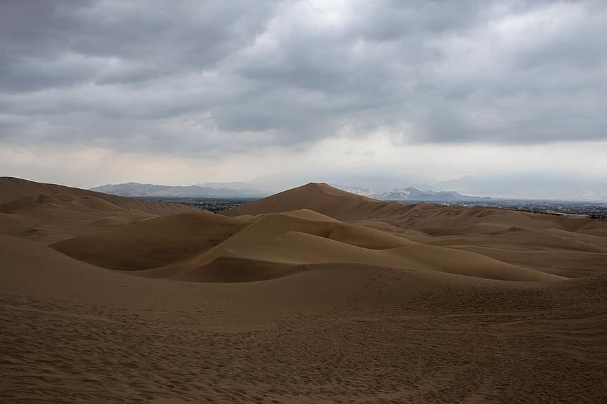 пясък, дюни, пустинен, туризъм, хоризонт, небе, clous, природа, Перу