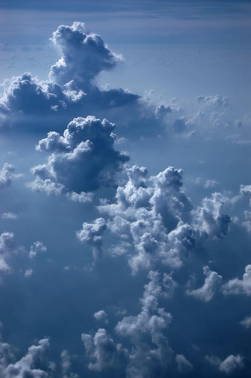 Cumulunimbus, ciel, des nuages, la nature, atmosphère, ciel bleu, cloudscape, nuages ​​blancs, nuageux