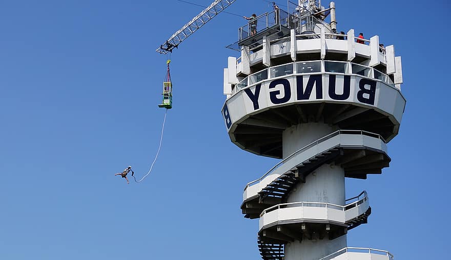 bungee jumping, nyuszi ugrás, extrém sport, Hollandia, Scheveningen, a hágai, szerkezet, Rekreációs tevékenység