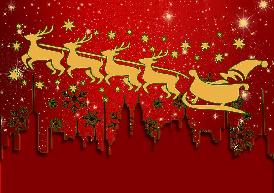 santa, jul, claus, vinter, fest, stjerne, december, sæson, ny, år, sjov