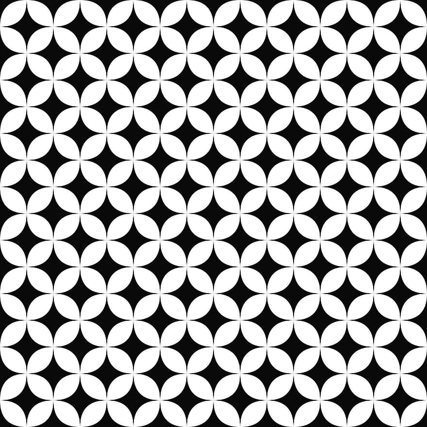 Star, Curved, Seamless, Pattern, Background, Abstract, Monochrome, Black And White, Black, White, Design