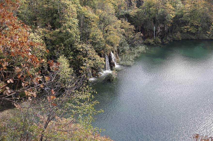 natur, sjö, plitvice sjöar, Plitvice Lakes National Park, kroatien