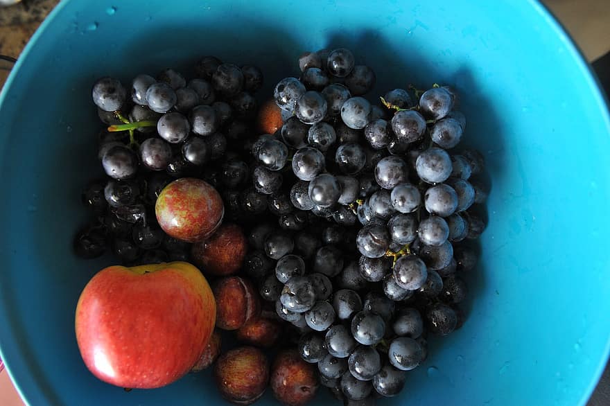 виноград, фрукти, їжа, здоровий, кошик, свіжий