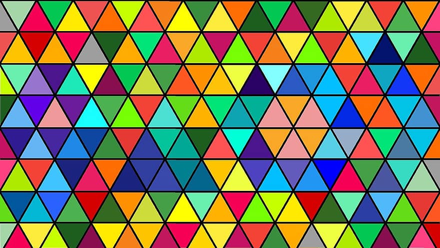 抽象、モザイク、パターン、三角形、幾何学的な、色、コード