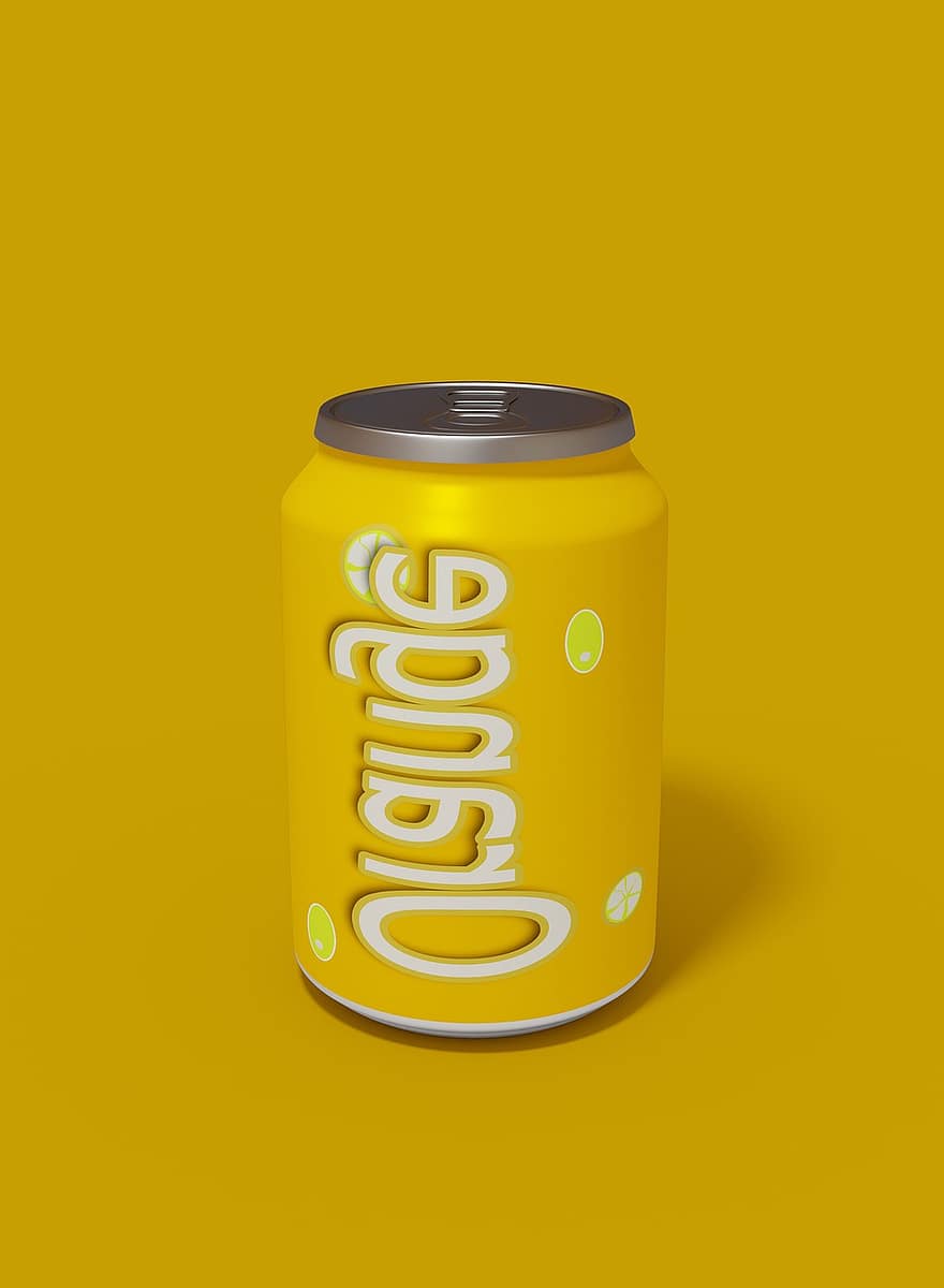 băutură, portocale, metal, borcane, carbogazoasă, limonadă, fier, galben, un singur obiect, ilustrare, simbol