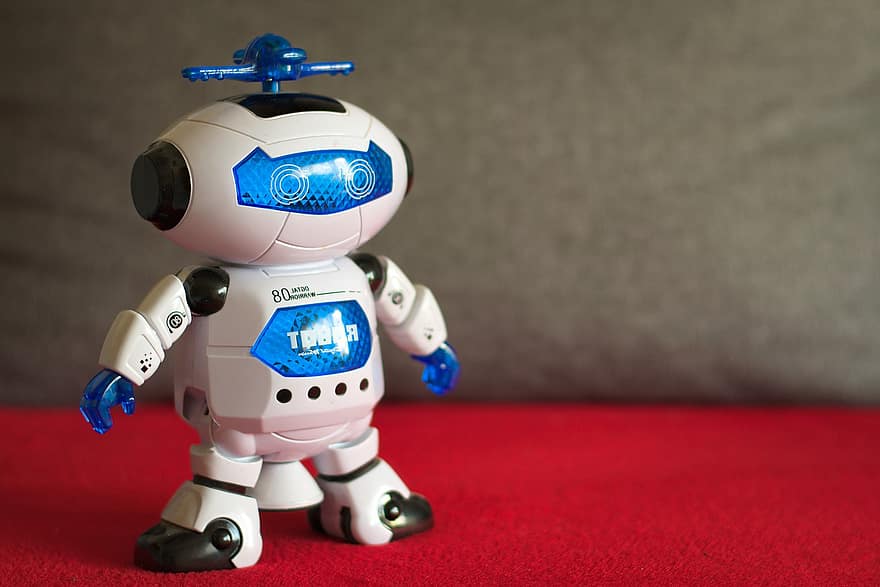 robot, jucărie, electronic, maşină, robotică, calculator, digital, plastic, albastru, alb, mecanic