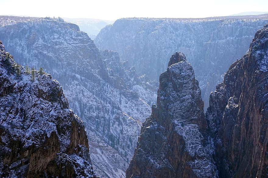 canyon, bergen, sneeuw, top, bergketen, bergachtig, landschap, platteland, natuur, gunnison, Colorado