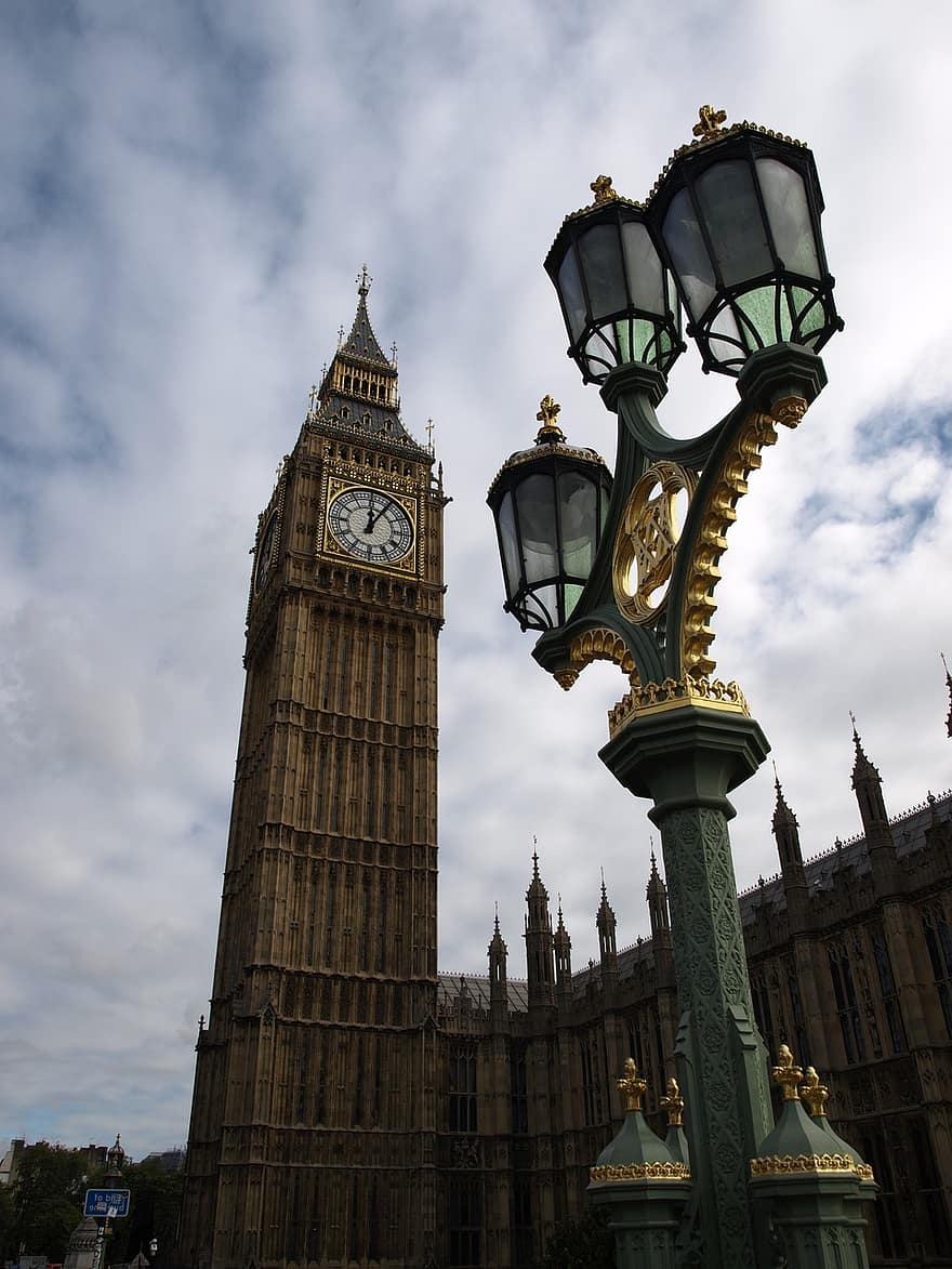 Bigbens, pulksteņa tornis, ēka, arhitektūra, Londona, Anglijā