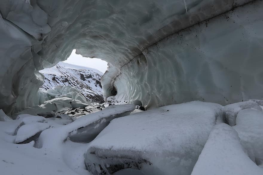 Ice Cave, Ice, Mountains, Winter