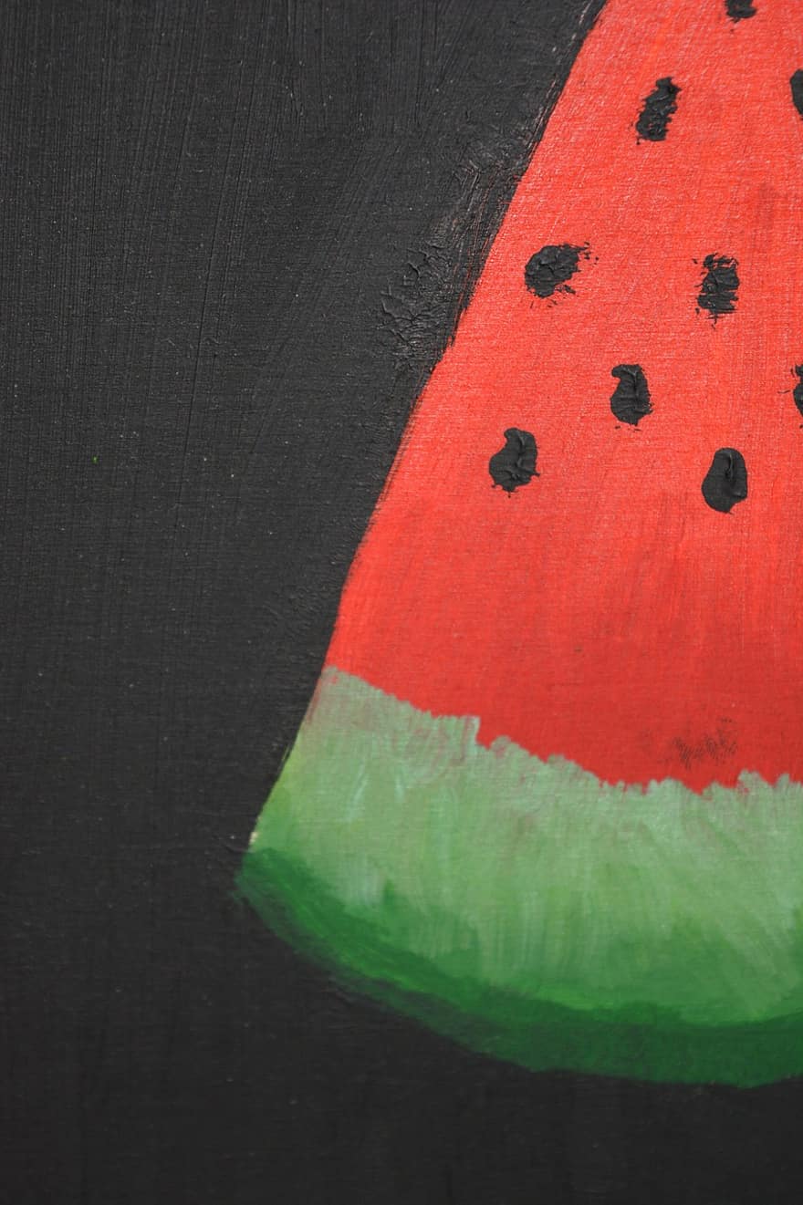 målning, vattenmelon, melon, Färg
