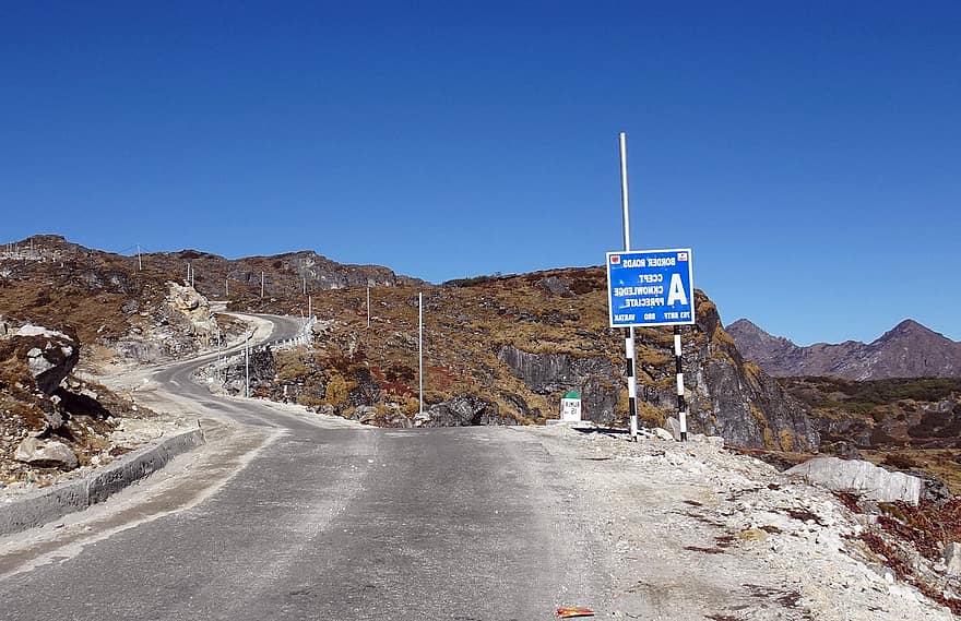 Bum La Pass, carretera, muntanyes, frontera, gran altitud, himalayas, Frontera indotibetana, tawang, Arunachal, muntanya, paisatge