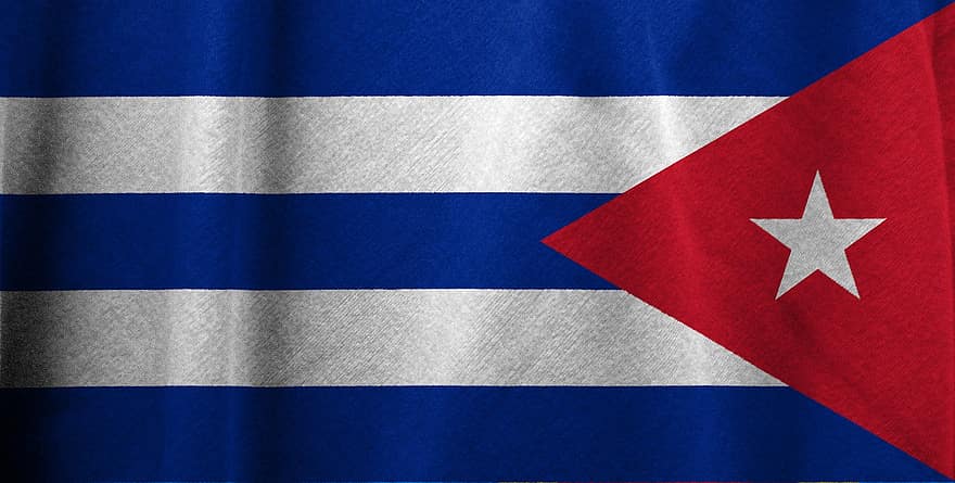 쿠바, 깃발, 국가, 상징, 전국의, 민족, 기치, 애국심이 강한, 애국심