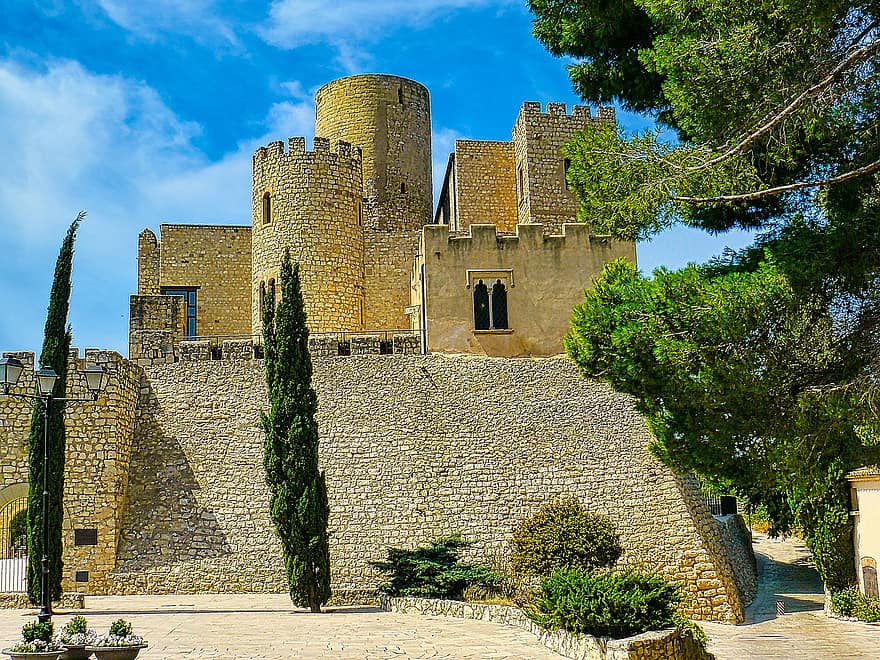 zámek, středověký, pevnost, andalusie, cestovat