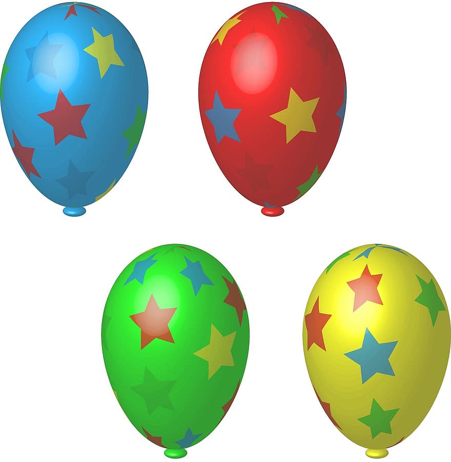 globos, objetos, vacaciones, ocasiones, cumpleaños