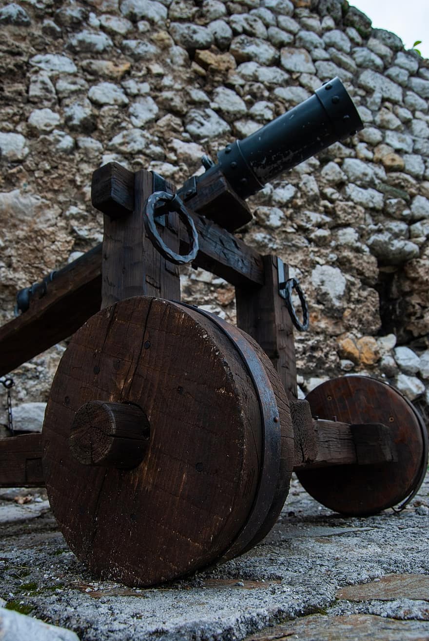 Travnik, kanon, våpen, forsvar, krig, artilleri, historisk, militær, slag, Bosnia og Herzegovina, Europa